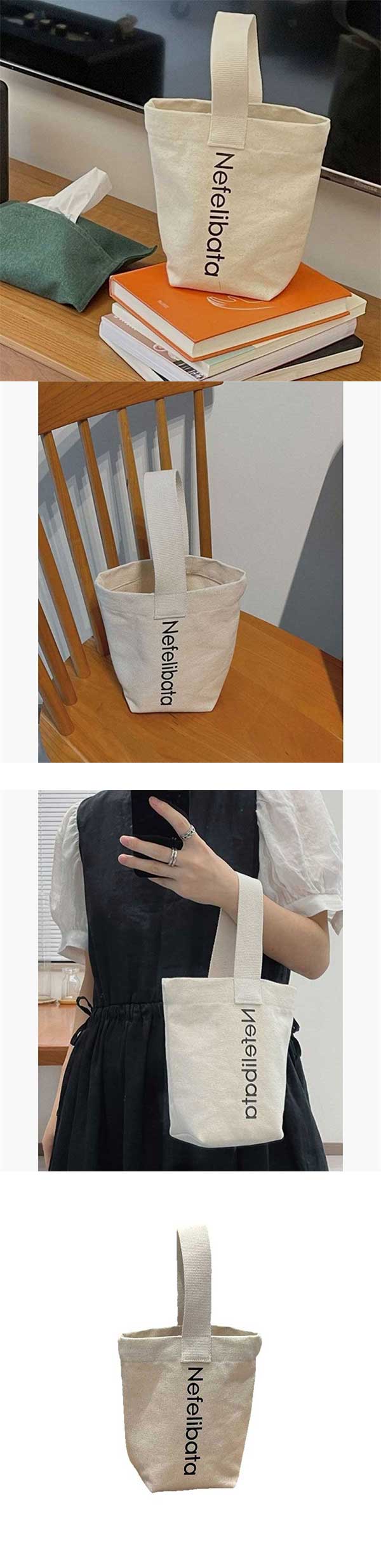 小帆布包手提袋飲料提袋便攜外出隨身手機包