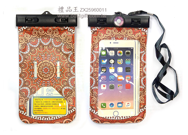 彩印防水紫外線偵測觸控手機(臂帶掛頸兩用)  商品貨號: ZX25960011